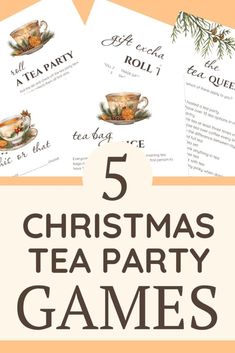 five christmas tea party games with text overlay