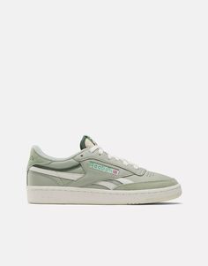 Reebok Club C Revenge Vintage sneakers in sage green | ASOS Reebok Club C Revenge Vintage, Reebok Club C Revenge, Nike Air Max Jordan, Club C Revenge, Adidas Outfit Shoes, Vintage Sneakers, Reebok Club C, Winter Party Dress, Club C