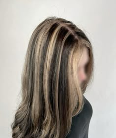 Small Blonde Streaks In Brown Hair, Skunk Hair Highlights, Skunk Stripe Hair Brown, Skunk Hair With Bangs, Skunk Hair Brown, Streaky Hair, Skunk Hair Curly, Skunk Stripe Hair, 2022 Hair Trends