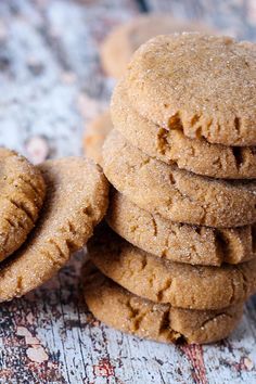 a stack of cookies sitting on top of a table