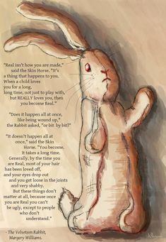 a drawing of a rabbit with a poem on it