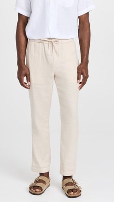 Find FRESCOBOL CARIOCA Oscar Linen Pants on Editorialist. Fabric: Lightweight, non-stretch slubbed weave. Covered elastic waist with drawstring. Button closure and zip fly. On-seam hip pockets. Shell: 54% linen/46% cotton. Wash cold. Made in Portugal. Measurements: Measurements from size 32 Rise: 11.75in / 30cm Inseam: 29.5in / 75cm Leg opening: 15in / 38cm Printed Swim, Linen Pants, Gq, Stretch Fabric, Elastic Waist, Portugal, Top Brands, Elastic, Luxury Fashion