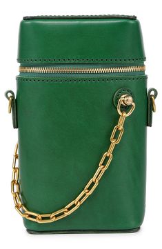 Crafted from vegetable-dyed leather, this handware-enhanced bag features a crossbody strap for hands-free wear. Top carry handle; removable, adjustable crossbody strap Textile with leather trim Imported Green Crossbody Bucket Bag With Gold-tone Hardware, Convertible Crossbody Bag, Flip Flop Slippers, Clutch Pouch, Fragrance Gift Set, Sweaters And Leggings, Comfortable Sandals, Kids Boots