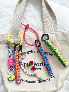 a tote bag filled with lots of colorful beads