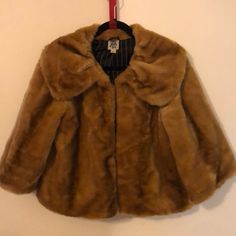 Faux Fur Ivey Jane Cropped Jacket, Never Worn, No Tags, Size L Spring Brown Fur Coat With Faux Fur Lining, Brown Faux Fur Lined Coat For Spring, Brown Fur Coat With Faux Fur Lining For Spring, Vintage Brown Faux Fur Outerwear, Brown Faux Fur Outerwear For Spring, Retro Faux Fur Outerwear For Fall, Retro Brown Outerwear With Faux Fur Trim, Spring Brown Faux Fur Outerwear, Retro Outerwear With Faux Fur Lining