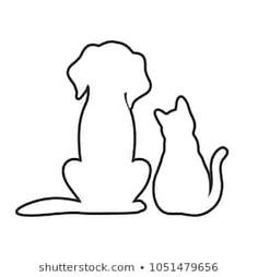 a dog and cat sitting next to each other