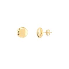 14K Yellow Gold Mirror Finish Button Stud Earrings - Women. Stud earrings exude a classy and sophisticated prescence, yet are so simple and timeless. Desirable and versatile these earrings can worn with any outfit, from a casual day at the office to a formal black-tie event. Their 14 karat gold brilliance will leave onlookers in awe. Our stud earrings are made with the buyer in mind. Fitted with a post and butterfly backing for a secure fit. Size: one size.  Gender: female.  Age Group: adult. Elegant Rounded Tarnish Resistant Earrings, Elegant Rounded Polished Earrings, Elegant Rounded Everyday Earrings, Yellow Gold Rounded Earrings For Gift, Yellow Gold Earrings Gift, Classic Gold Rounded Earrings, Classic Round Tarnish Resistant Earrings, Classic Round Tarnish-resistant Earrings, Classic Rounded Earrings For Formal Occasions