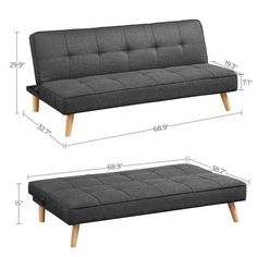 the measurements for a futon sofa bed