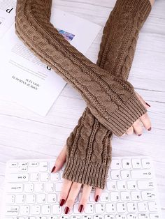 3 Pairs Arm Warmers Winter Long Fingerless Gloves Knit Wrist Warmers with Thumb Hole for Women Girls (Color Set 5): AmazonSmile: Clothing Knit Wrist Warmers, Knitted Wrist Warmer, Long Fingerless Gloves, Fingerless Gloves Knitted, Wrist Warmers, Knitted Gloves, Amazon Fashion, Leg Warmers, Color Set