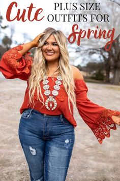 Great outfits for Spring flattering for every size! Style Outfits Plus Size, Concert Outfits Plus Size, Plus Size Cowgirl Outfits, Western Outfits Women Summer, Country Concert Outfit Fall, Outfits Country Concert