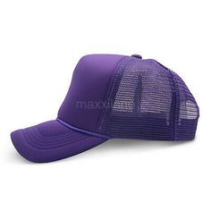 Trucker Hat Mesh Foam Cap Snapback Baseball Adjustable Bill Curved Solid Men New | eBay Solid Color 5-panel Baseball Cap For Summer, Adjustable Solid Color Trucker Hat, Adjustable Solid Trucker Hat, Purple Trucker Hat One Size, Purple Baseball Cap For Summer, Plain Caps, Trucker Hat, Mesh, Baseball