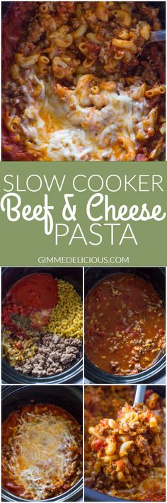 slow cooker beef and cheese pasta is an easy dinner recipe that's ready in less than 30 minutes