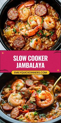 slow cooker jambalya with shrimp and sausage