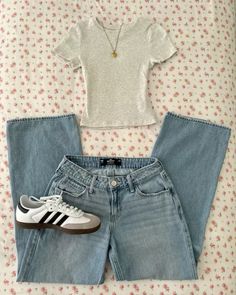 hollister jeans adidas h&m top Looks Pinterest, Downtown Outfits, Trendy Outfits For Teens, Cute Everyday Outfits, Cute Simple Outfits, Really Cute Outfits