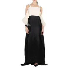 Burberry Ladies Dresses. Fashion category: Evening & Formal Gowns. SKU: 4562648. Color: Black. Burberry Crepe And Silk Satin Gown With Feather Trim. This floor-grazing gown from Burberry cut from feather-trimmed crepe and fluid silk satin, enhanced with a deep side slit. 100% viscose. Made in Italy. Size: 6.  Gender: female.  Age Group: adult. Feather Trim, Ladies Dresses, Evening Formal, Satin Gown, Evening Gowns Formal, Formal Gowns, Silk Satin, Gender Female, Burberry