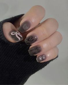 @nail_ownmood Korean Nails, Gray Nails, Nail Art Inspiration