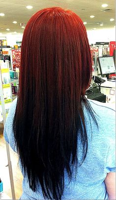 Brown Hair Fade, Red Hair Fade, Reverse Ombre Hair, Black Hair Ombre, Best Ombre Hair, Reverse Ombre, Woman Hairstyles, Red Ombre Hair, Purple Ombre Hair