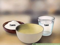 two bowls and one bowl containing water are labeled with the words, 2 parts 1 part