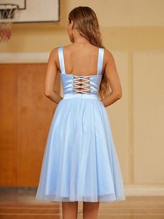 A-Line/Princess Tulle Ruffles Straps Sleeveless Knee-Length Dresses Tulle Ruffles, Dresses Homecoming, Evening Dresses Cocktail, Dresses Cocktail, Wedding Bridesmaid Dresses, Knee Length Dresses, Cocktail Dress Party, Knee Length Dress, Cocktail Dresses