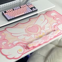 GeekShare Star Wings Mouse Pad (Pre-order) Kawaii Desk Mat, Cute Mousepad, Cute Computer Mouse, Desk Mat Pad, Kawaii Mouse Pad, Star Wings, Pink Mouse Pad, Kawaii Mouse, Pink Games