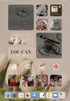 an iphone screen with photos and text on the bottom right hand corner, which is filled with images