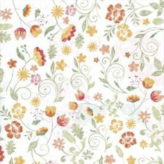 a white background with colorful flowers and leaves on the bottom right corner is an orange, red, yellow, green, and pink flower pattern