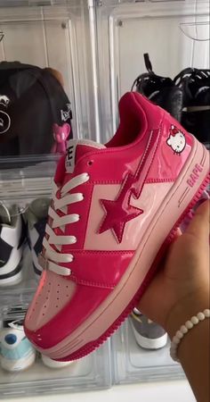 #bape #shoes #bapeshoesoutfit Kotak Bento, Bape Shoes, Cute Casual Shoes, 00s Mode, Pretty Sneakers, Hello Kitty Shoes, Hello Kitty Clothes, Trendy Shoes Sneakers