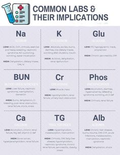 the common labs and their injections are shown in this graphic diagram, which shows how