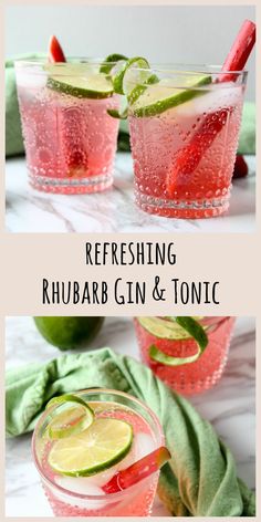 refreshing rhubarb gin and tonic cocktail