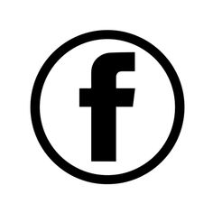 a black and white circle with the letter f in it