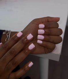 Sns On Real Nails, Natural Nails Vacation, Pink Gel Overlay Nails Natural, Pink Nails Not Acrylic, New Set Nails, Real Short Acrylic Nails Square, Light Pink Overlay Nails, Soft Pink Overlay Nails, Square Short Pink Nails