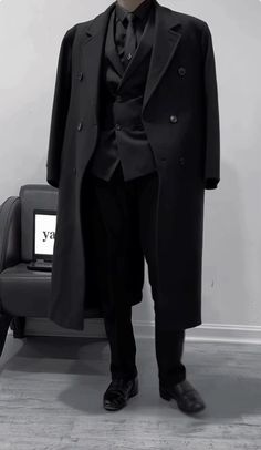 Aesthetic Black Suit Men, Men Suit Aesthetic Black, Fancy Old Money Outfits Men, Tie Photography Ideas, Classic Male Outfit, Spy Suit Men, Male Outfits Fancy, Full Black Formal Outfit Men, Formal Simple Outfit