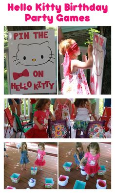 hello kitty birthday party games and activities for kids to play on the deck or in the backyard