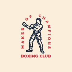 a man holding a baseball bat on top of a white background with the words maker of champions boxing club