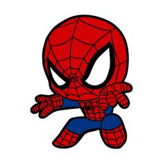 a spiderman cartoon with his hands in the air