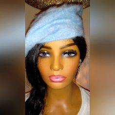 Baby Blue Fuzzy Beret Powder Blue & Alabaster Color Stones Elegant Blue Headband As Gift, Elegant Blue Headband For Gift, Elegant Blue Headband Gift, Fitted Blue Headband, Olive Green Hat, Maroon Hat, Alabaster Color, Adventure Hat, Winter Stockings