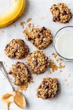 oatmeal breakfast cookies and a glass of milk