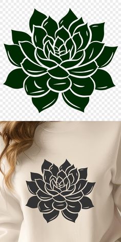 an image of a woman's shirt with a flower on the front and back