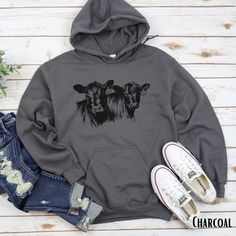 Vintage Cow Hoodie | Western Hoodie  * Unisex Cotton Blend Hoodie * Classic fit, runs true to size * Drawstring hood with a front pocket  * Machine Washable  * Unisex Fit - Refer to sizing guide in photos for sizes  Check out our Christmas Cows in the Holiday section here -> https://etsy.me/3orfxu4  For more cow inspired items, click here -> https://etsy.me/3Dc3RkN  Hoodie is Unisex sizing. Please see images for sizing details. Please measure your current hoodies that fit well and match up to ou Soft-washed Fleece Hooded Hoodie, Soft-washed Fleece Hoodie, Hooded Fleece Sweatshirt Soft-washed, Soft-washed Fleece Hooded Sweatshirt, Soft-washed Hooded Fleece Sweatshirt, Black Soft-washed Hooded Hoodie, Winter Soft-washed Hooded Hoodie, Soft-washed Hooded Hoodie For Winter, Soft-washed Hooded Winter Hoodie