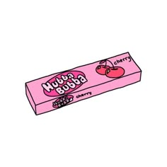 a pink candy bar with cherrys on it