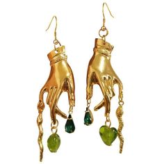 One Earring Aesthetic, Golden Outfit Aesthetic, Earings Aesthetics, Hands Earrings, Fairycore Earrings, Aesthetic Hands, Hand Aesthetic, Earrings Fairycore, Boogzel Apparel