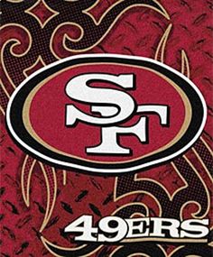 the san franciscos logo on a red and black bandanna with paisley pattern in the background