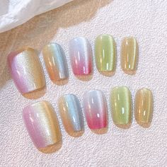 PRICES MAY VARY. 【Reusable Stick on Nails Set】 30Pcs Cat Eye Fake Nails, 24 Grain Jelly, 1 Nail File, 1 wooden stick.（Jelly glue can last about 3 days or more, glue remains longer) 【Colorful Artificial Nails Material】 Elegant cat eye artificial fingers nails easy to wear and unloading, made by ABS materials, not easy to chip or break or fade, provides you with a comfortable and wonderful experience. 【Glue on Nails Multiple Uses】 Cute cat eye false nails suitable for daily matching such as dance, Short Square Manicure, Short Cat Eye Nails, Square Manicure, Coquette Women, Nails Amazon, Short Cat, Nails Sparkly, Manicure Art, Nails Glossy