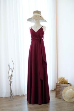 Burgundy Dress Burgundy Bridesmaid Dresses Bridal dress Floor | Etsy Short Burgundy Bridesmaid Dresses, Bridesmaid Dresses Floor Length, Womens Bridesmaid Dresses, Cocktail Dress Wedding Guest, Backless Dress Summer, Wine Dress, Burgundy Bridesmaid, Spring Dresses Women, Cocktail Dress Prom