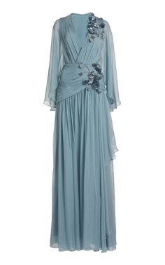 Modest Evening Dress, Fancy Frocks, Designer Runway, Women Dresses Classy, Elegant Dresses Classy, Silk Chiffon Dress, Beautiful Dress Designs, Elegant Dresses For Women