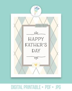 a happy father's day card with the words happy father's day on it