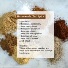 the ingredients for homemade chai spice