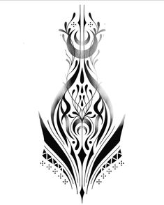 a black and white tattoo design on a white background