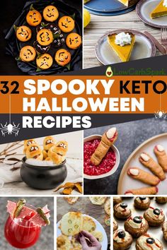 halloween desserts with spooky keto on top and other treats in the bottom