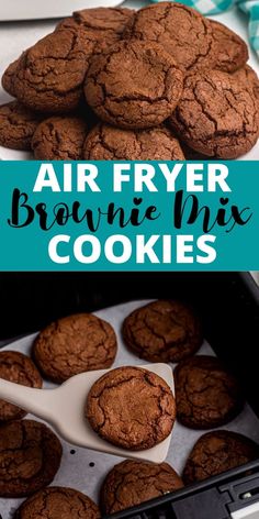 air fryer brownie mix cookies in an oven